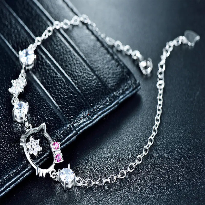 Silver Kitty Bracelet