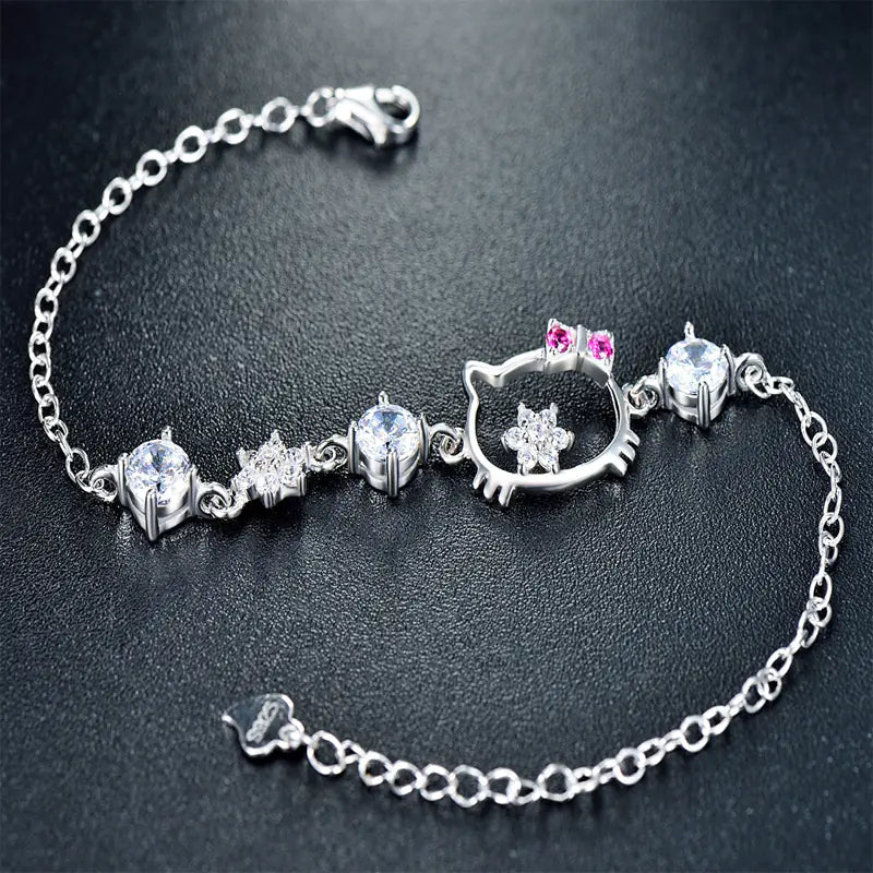 Silver Kitty Bracelet