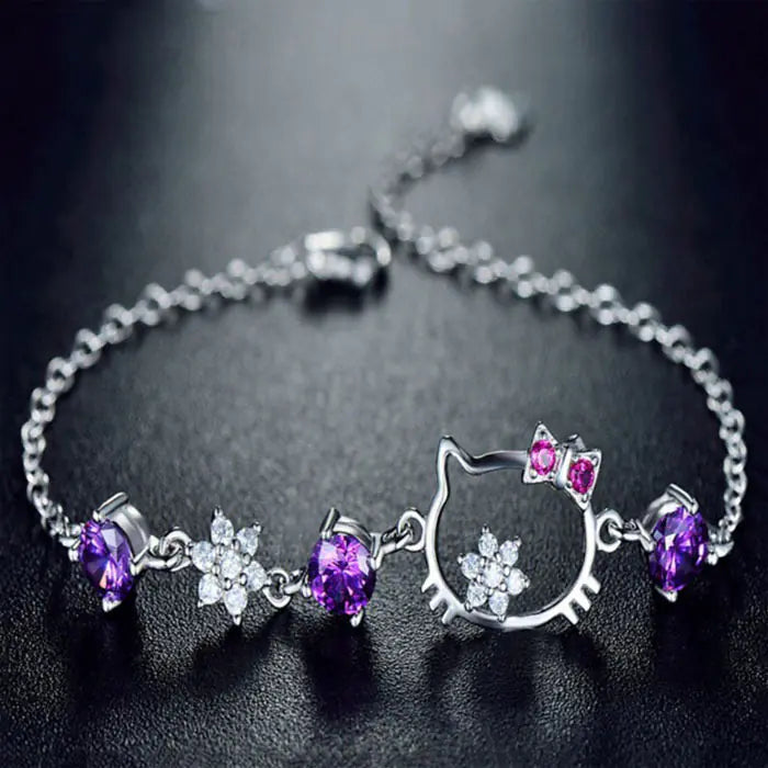 Silver Kitty Bracelet